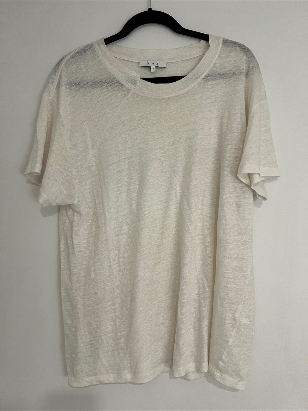 IRO White Short-Sleeve Linen Tee